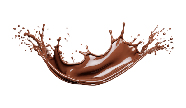 choklad stänk isolerat på transparent bakgrund. png fil, skära ut. ai genererad