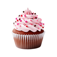 Cupcake isolated on transparent background. PNG file, cut out. AI Generated