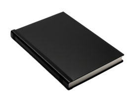 Black notebook, notepad, diary isolated on transparent background. PNG file, cut out. AI Generated