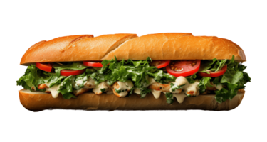 Ciabatta sandwich isolated on transparent background. PNG file, cut out. AI Generated
