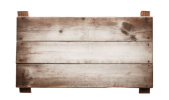 Empty wooden sign board isolated on transparent background. PNG file, cut out. AI Generated