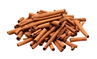 cinnamon sticks isolated on transparent background. PNG file, cut out. AI Generated