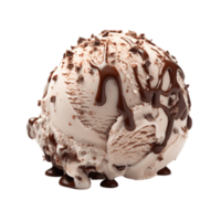 Chocolat la glace crème Balle isolé sur transparent Contexte. png déposer, Couper dehors. ai généré