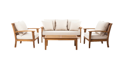 Outdoor sectional sofa isolated on transparent background. PNG file, cut out. AI Generated