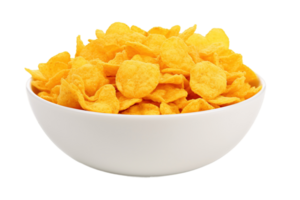 Corn flakes isolated on transparent background. PNG file, cut out. AI Generated