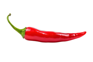 Red hot chili pepper isolated on transparent background. PNG file, cut out. AI Generated