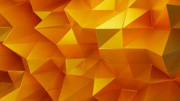 3D render of gold abstract background in main triangular shape photo