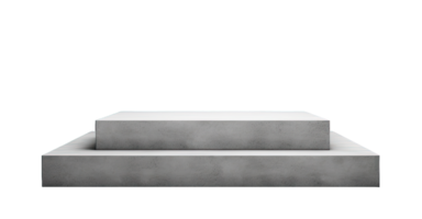 Empty Gray concrete stone podium for product display presentation isolated on transparent background. PNG file, cut out. AI Generated