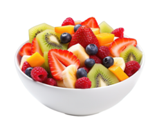 Fresh fruit salad isolated on transparent background. PNG file, cut out. AI Generated
