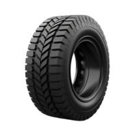 Black tire isolated on transparent background. PNG file, cut out. AI Generated