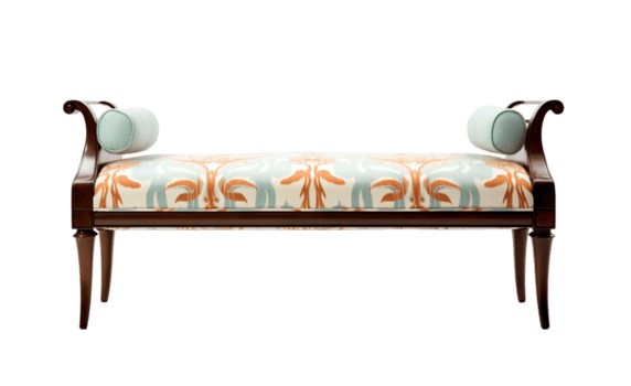 tapizado banco aislado en transparente antecedentes. png archivo, cortar afuera. ai generado