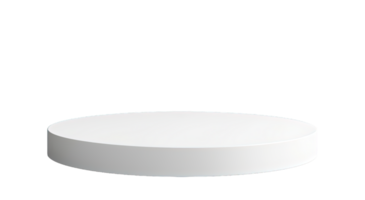 Empty white round Podium for product display presentation isolated on transparent background. PNG file, cut out. AI Generated