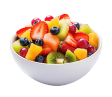 Fresh fruit salad isolated on transparent background. PNG file, cut out. AI Generated