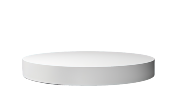 Empty white round Podium for product display presentation isolated on transparent background. PNG file, cut out. AI Generated