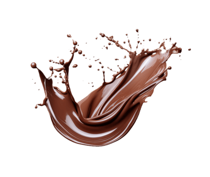 choklad stänk isolerat på transparent bakgrund. png fil, skära ut. ai genererad