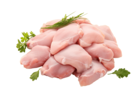 Raw chicken meat isolated on transparent background. PNG file, cut out. AI Generated