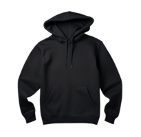 Black hoodie front side mockup Template isolated on transparent background. PNG file, cut out. AI Generated
