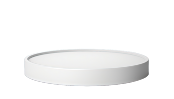 Empty white round Podium for product display presentation isolated on transparent background. PNG file, cut out. AI Generated