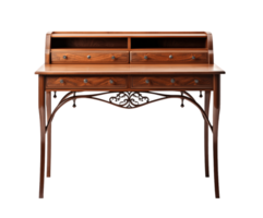 Writing desk isolated on transparent background. PNG file, cut out. AI Generated