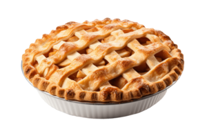 Apple pie isolated on transparent background. PNG file, cut out. AI Generated