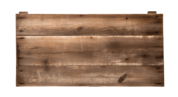 Empty wooden sign board isolated on transparent background. PNG file, cut out. AI Generated