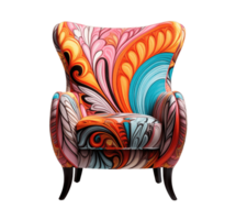 Accent chair isolated on transparent background. PNG file, cut out. AI Generated