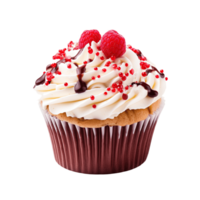 Cupcake isolated on transparent background. PNG file, cut out. AI Generated