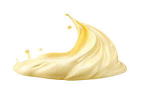 Mayonnaise drop isolated on transparent background. PNG file, cut out. AI Generated