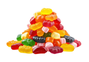 Colourful jelly candies isolated on transparent background. PNG file, cut out. AI Generated