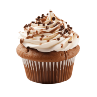 Cupcake isolated on transparent background. PNG file, cut out. AI Generated