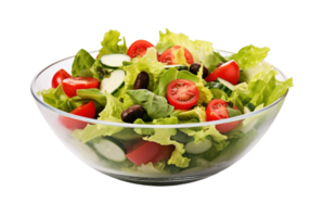 frisch Salat im ein Schüssel isoliert auf transparent Hintergrund. png Datei, Schnitt aus. ai generiert