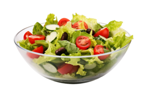 fresco salada dentro uma tigela isolado em transparente fundo. png arquivo, cortar fora. ai gerado