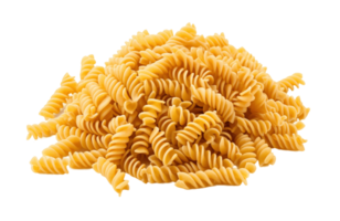 Fusilli pasta isolated on transparent background. PNG file, cut out. AI Generated