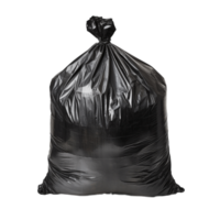 Black garbage bag isolated on transparent background. PNG file, cut out. AI Generated