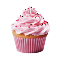 Cupcake isolated on transparent background. PNG file, cut out. AI Generated