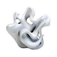 Abstract 3d fluid organic form composed shape isolated on transparent background. PNG file, cut out. AI Generated