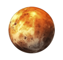 Venus planet isolated on transparent background. PNG file, cut out. AI Generated