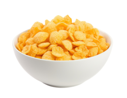 Corn flakes isolated on transparent background. PNG file, cut out. AI Generated