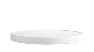 Empty white round Podium for product display presentation isolated on transparent background. PNG file, cut out. AI Generated