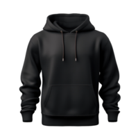 Black hoodie front side mockup Template isolated on transparent background. PNG file, cut out. AI Generated