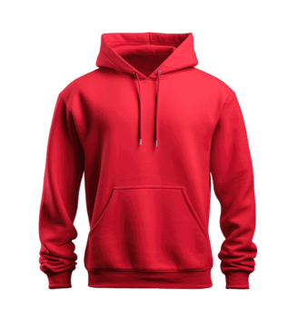 vermelho moletom com capuz frente lado brincar modelo isolado em transparente fundo. png arquivo, cortar fora. ai gerado