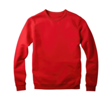 Red sweater long sleeve front side mockup Template isolated on transparent background. PNG file, cut out. AI Generated