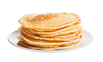 Pancakes isolated on transparent background. PNG file, cut out. AI Generated