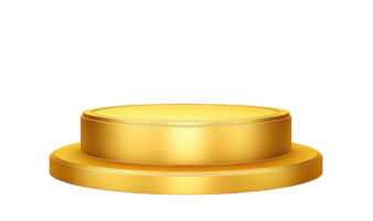 leeren Gold runden Podium zum Produkt Anzeige Präsentation isoliert auf transparent Hintergrund. png Datei, Schnitt aus. ai generiert