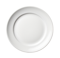 Empty white plate isolated on transparent background. PNG file, cut out. AI Generated