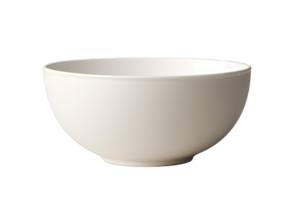 Empty White bowl isolated on transparent background. PNG file, cut out. AI Generated