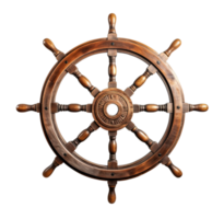 Steering hand wheel ship isolated on transparent background. PNG file, cut out. AI Generated