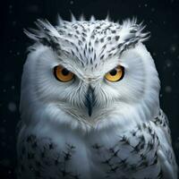 Image of a snow owl realistic, AI generative photo