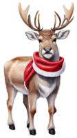 Christmas reindeer isolated. Watercolor illustration. AI Generative png