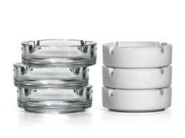 White ceramic ashtray, transparent background png